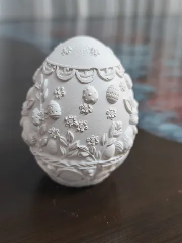 Гипсова фигурка „Великденско яйце с две зайчета“ 3